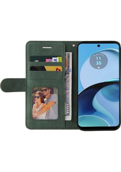 Motorola G14 4g Iki Renkli Dikiş Pu Deri Flip Folio Kılıf (Yurt Dışından) indirimleri