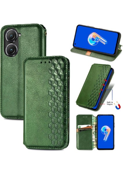 Asus Zenfone 9 Için Kılıf Cüzdan Fonksiyonu Moda Tasarım Deri Kılıf Flip (Yurt Dışından)