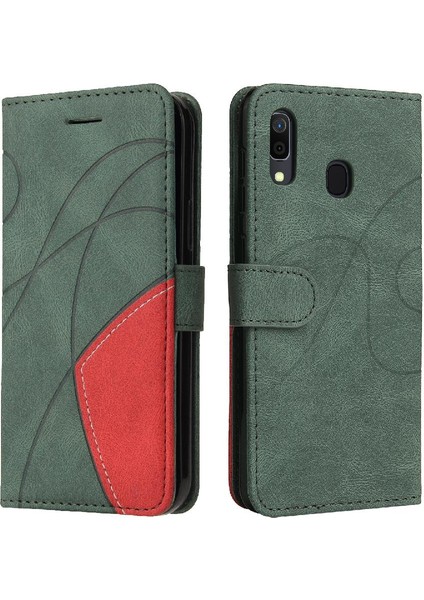 Samsung Galaxy A30/A20 Kart Yuvası Standı ile Iki Renkli Dikiş (Yurt Dışından)