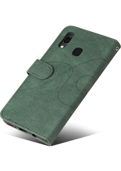 Samsung Galaxy A30/A20 Kart Yuvası Standı ile Iki Renkli Dikiş (Yurt Dışından)