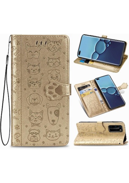 Huawei P40 Pro Flip Kapak Için Kılıf Kısa Kayış Deri Kılıf Darbeye (Yurt Dışından) indirimleri