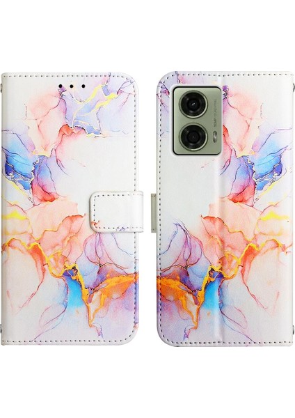 Motorola Moto G24 4G/G04 4g Pu Deri Kickstand Cüzdan Mermer Için Kılıf (Yurt Dışından)