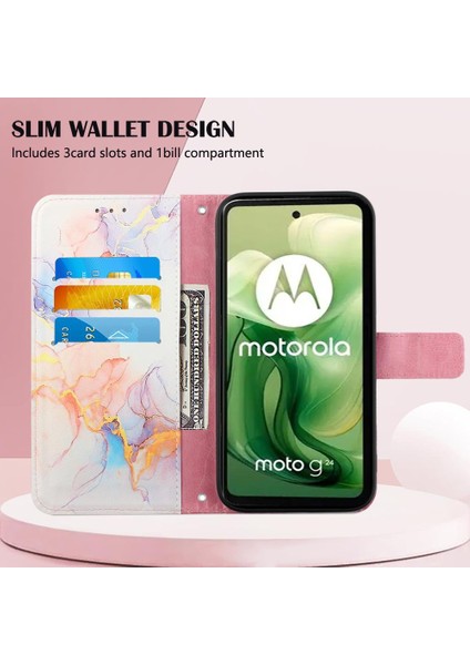 Motorola Moto G24 4G/G04 4g Pu Deri Kickstand Cüzdan Mermer Için Kılıf (Yurt Dışından) indirimleri