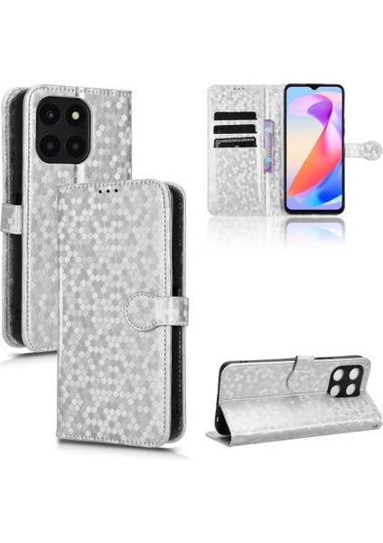 Onur Için Kılıf X6A 4g Manyetik Toka Geometrik Desen Deri Cüzdan (Yurt Dışından)