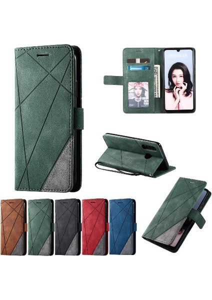 Huawei P30 Lite Için Kılıf/nova 4e Manyetik Darbeye Cüzdan Flip Folio Pu (Yurt Dışından)