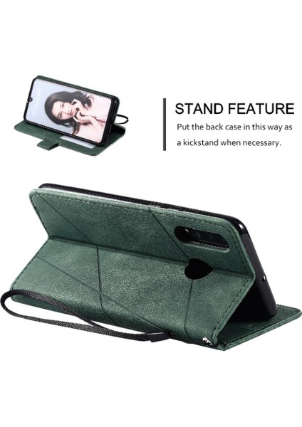 Huawei P30 Lite Için Kılıf/nova 4e Manyetik Darbeye Cüzdan Flip Folio Pu (Yurt Dışından)