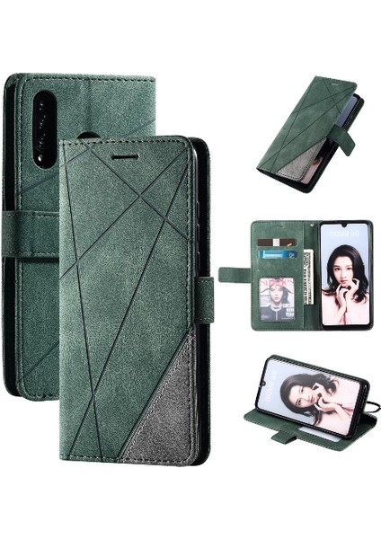 Huawei P30 Lite Için Kılıf/nova 4e Manyetik Darbeye Cüzdan Flip Folio Pu (Yurt Dışından)