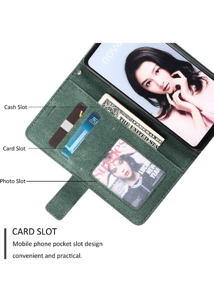 Huawei P30 Lite Için Kılıf/nova 4e Manyetik Darbeye Cüzdan Flip Folio Pu (Yurt Dışından)
