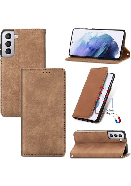 Samsung S21 Basit Iş Kılıf Darbeye Cüzdan Flip Için Kılıf (Yurt Dışından)