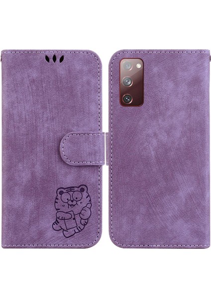 Samsung Galaxy S20 Fe 4g/5g Flip Folio Kabartmalı Sevimli Kaplan Kartı (Yurt Dışından)
