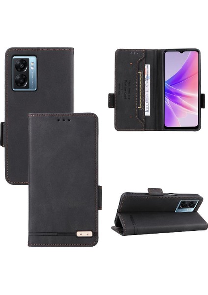 Kart ile Realme V23 5g Kart Ekleme Deri Folio Flip Case Için Kılıf (Yurt Dışından)