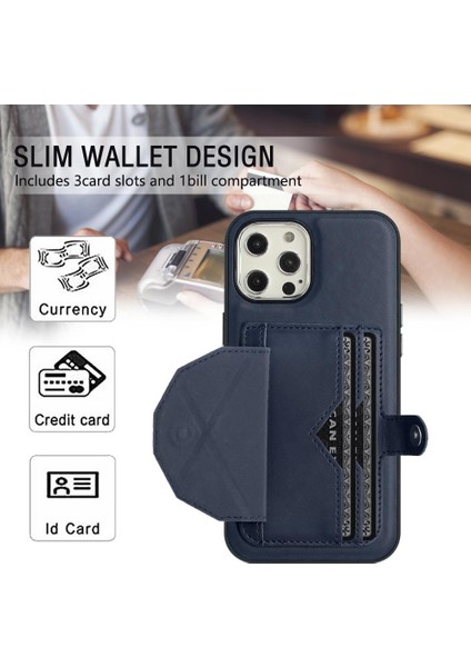 IPhone 13 Için Kılıf Pro Max Kickstand Koruyucu Kapak Kart Tutucu Prim (Yurt Dışından)