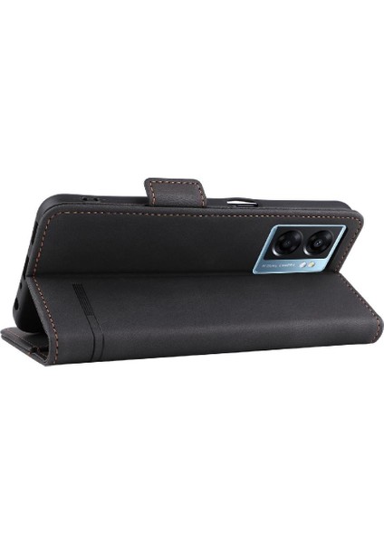 Kart ile Realme V23 5g Kart Ekleme Deri Folio Flip Case Için Kılıf (Yurt Dışından)
