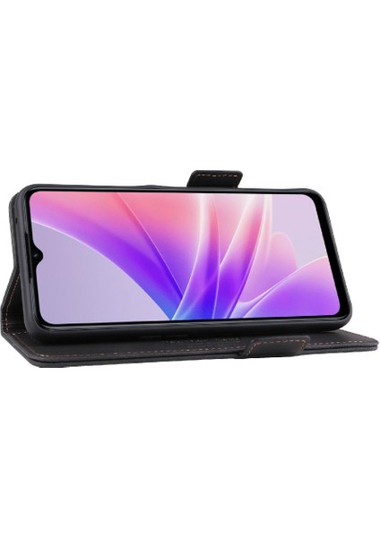 Kart ile Realme V23 5g Kart Ekleme Deri Folio Flip Case Için Kılıf (Yurt Dışından)