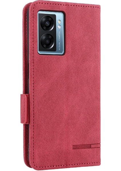 Kart ile Realme V23 5g Kart Ekleme Deri Folio Flip Case Için Kılıf (Yurt Dışından)