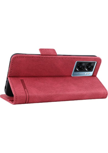 Kart ile Realme V23 5g Kart Ekleme Deri Folio Flip Case Için Kılıf (Yurt Dışından)