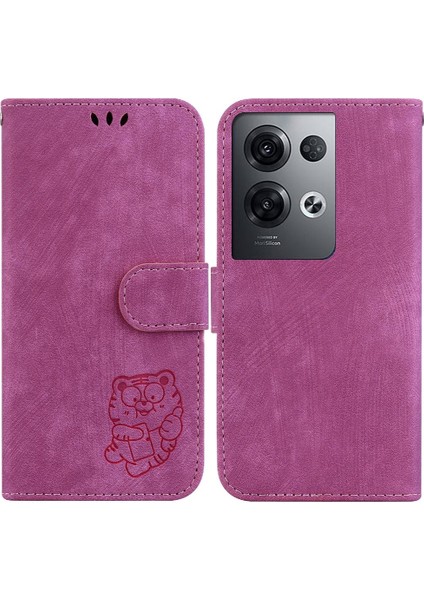 Oppo Için Kılıf Oppo 8 Pro 5g Flip Folio Kabartmalı Sevimli Kaplan Tutucu Kapak (Yurt Dışından)