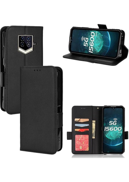Oukitel WP15 Yan Toka Kart Yuvaları Için Kılıf Tutucu Cüzdan Manyetik Pu (Yurt Dışından)