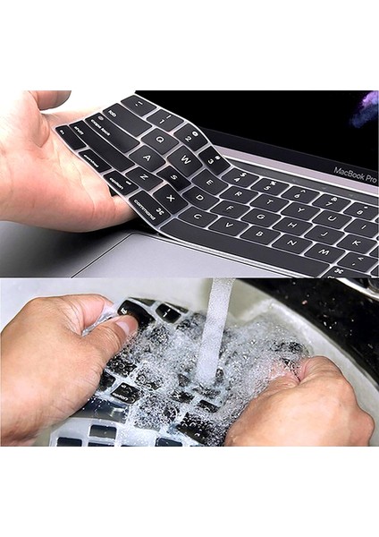MacBook Pro 14 M3 / M4 Klavye Koruyucu 14.2" A3112 / A3185 / A3401 / A2992 / A2918 Uyumlu Türkçe Q Silikon Ped modelleri