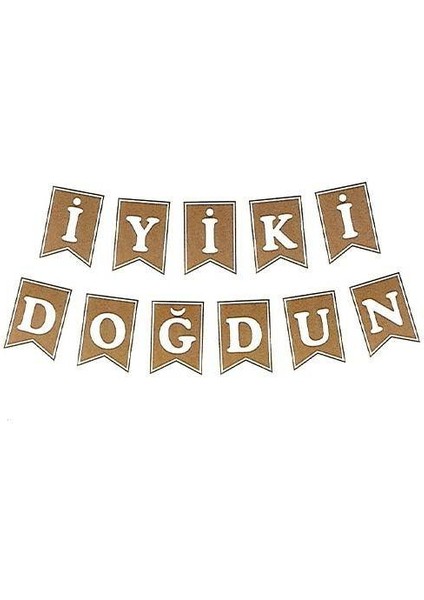 Iyi Ki Doğdun Yazısı Kraft Üzeri Beyaz 140 cm