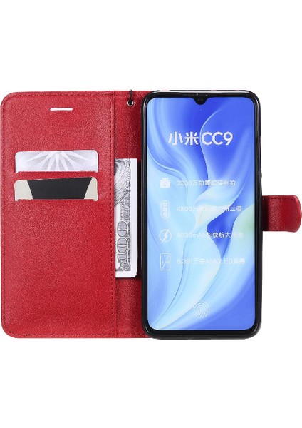 Kart Yuvası Yüksek Cüzdan ile Xiaomi Mi Cc9 Klasik Düz Renk Için Flip Case (Yurt Dışından)