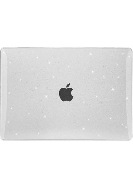 MacBook Air 15 M3 / M4 A3114 / A3241 15.3" Uyumlu Kılıf Simli Parlak Koruyucu Kapak Yaldızlı Hava Kanallı