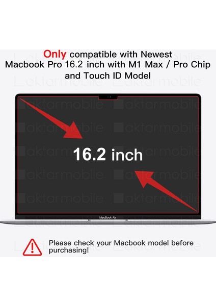 MacBook Pro 16 M3 2024 Ekran Koruyucu 16.2" A2991 Uyumlu - 2 Adet - Esnek & Kırılmaz modelleri