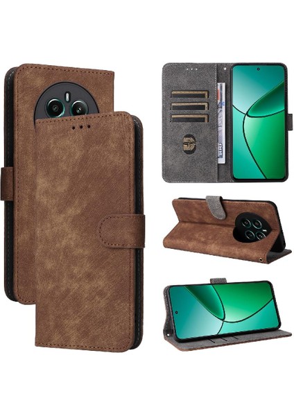 Realme 12 Artı/12 Flip Folio Cüzdan Pu Deri Rfıd Engelleme Için Kılıf (Yurt Dışından)