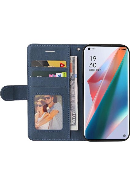 Mays Home1 Oppo Bulmak Için Kılıf X3/x3 Pro Iki Renkli Dikiş Pu Deri Flip Folio (Yurt Dışından)