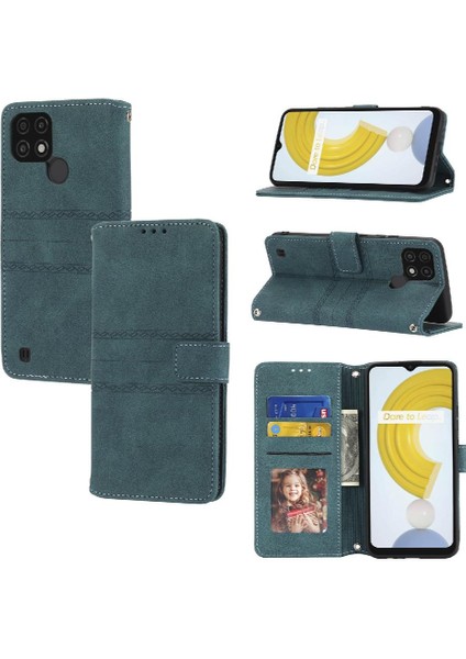 Realme C21 Için Flip Case/realme C20 Pu Deri Manyetik Kapatma Cüzdan (Yurt Dışından)