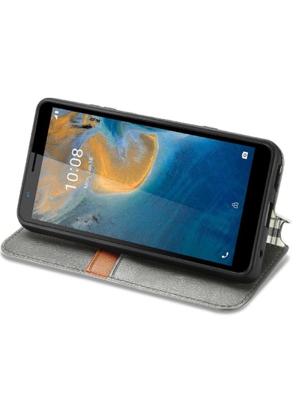 Zte Blade Flip Flip Kapak Zarif Iş Deri Kılıf Cüzdan (Yurt Dışından)