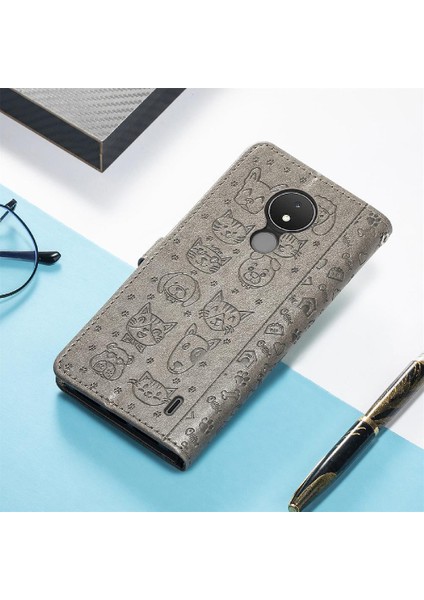 Nokia C21 Darbeye Karikatür Hayvanlar Için Kılıf Kapak Çevirin Deri Kılıf (Yurt Dışından) indirimleri