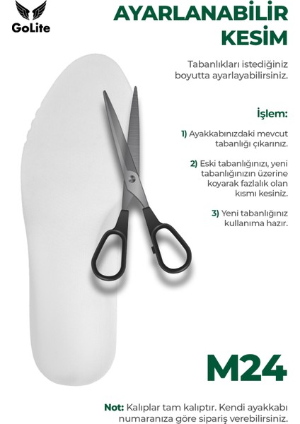 Konforlu Ayakkabı Tabanlığı, Rahat Memory Foam Hafızalı Topuk Dikeni Iç Tabanlık Kemer Destekli Taban - M24 Beyaz
