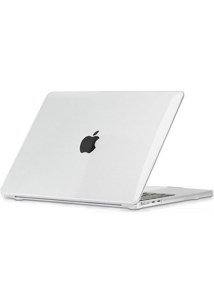 MacBook Air 13.6" M3 / M4 A3113 / A3240 Uyumlu Kılıf Koruyucu Kapak Parlak Şeffaf Tasarım Hava Kanallı