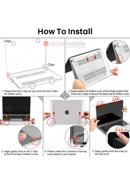 MacBook Air 13.6" M3 / M4 A3113 / A3240 Uyumlu Kılıf Koruyucu Kapak Parlak Şeffaf Tasarım Hava Kanallı fırsatları