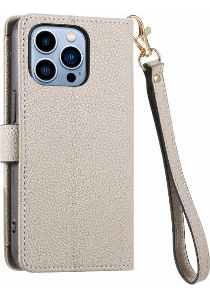 Iphone 13 Için Kılıf Promax Fermuar Deri Kılıf Kordon Aşk Cüzdan (Yurt Dışından)