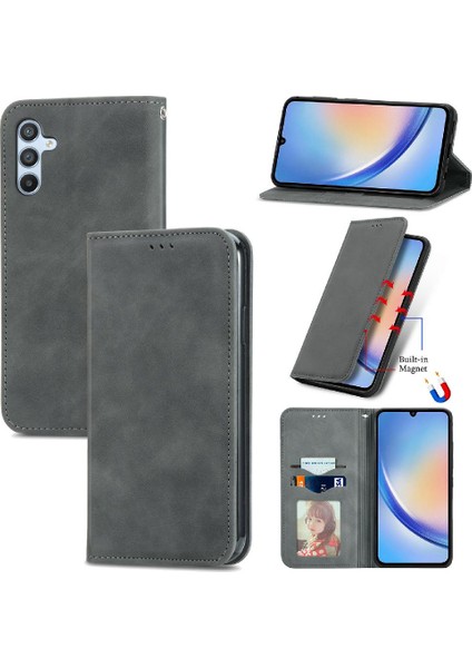 Samsung A34 5g Cüzdan Darbeye Kapak Kapak Basit Iş Durum (Yurt Dışından)