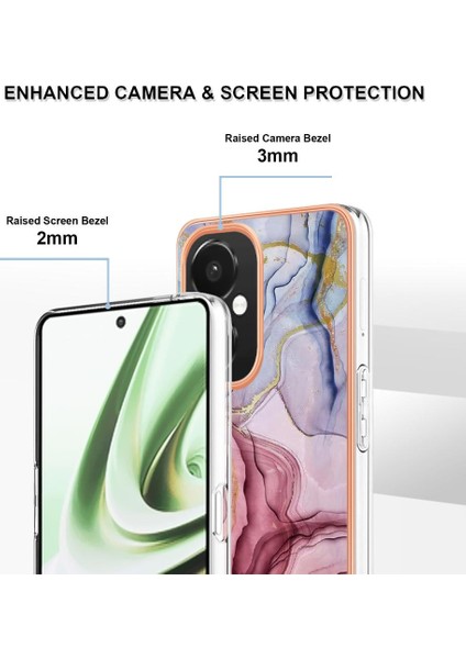 Oneplus Nord Ce 3 5g Kılıf Silikon Tampon Tpu Mermer ile Uyumlu (Yurt Dışından)