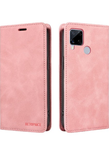 Realme C15/C12 Folyo Cüzdan Koruyucu Pu Deri Manyetik Için Kılıf (Yurt Dışından)