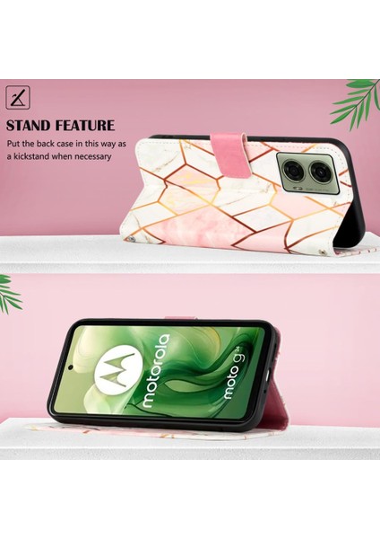 Motorola Moto G24 4G/G04 4g Pu Deri Kickstand Cüzdan Mermer Için Kılıf (Yurt Dışından) fırsatları
