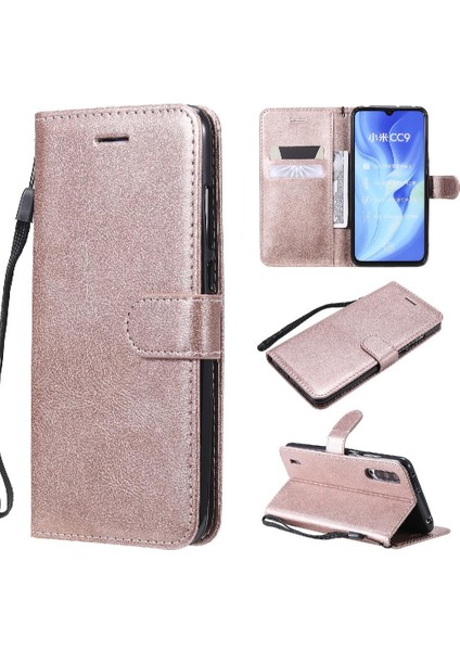 Kart Yuvası Yüksek Cüzdan ile Xiaomi Mi Cc9 Klasik Düz Renk Için Flip Case (Yurt Dışından)