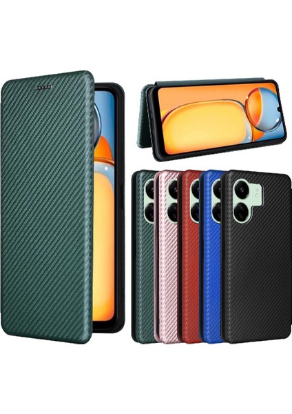 Xiaomi Redmi Için Kılıf 13C 4g/5g Tam Koruma Manyetik Karbon Fiber (Yurt Dışından)