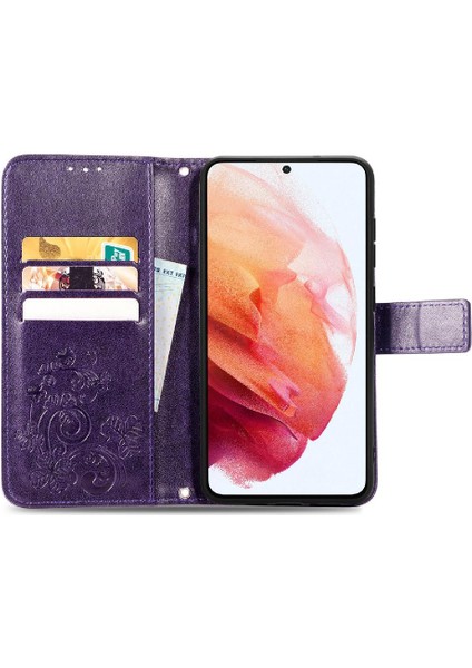 Samsung Galaxy S21FE Kısa Kayış Dört Yapraklı Yonca Deri Kılıf (Yurt Dışından) modelleri
