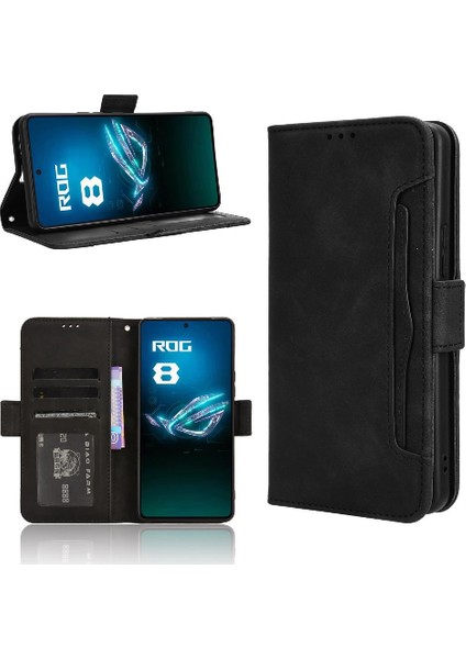 Asus Rog Telefon 8 5g Manyetik Kapatma Deri Cüzdan Kapak Kartı (Yurt Dışından)