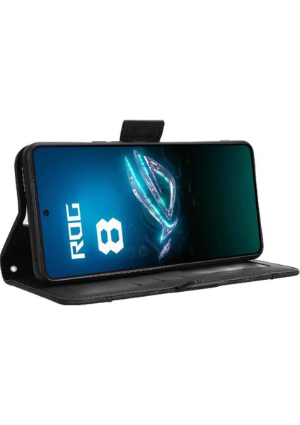 Asus Rog Telefon 8 5g Manyetik Kapatma Deri Cüzdan Kapak Kartı (Yurt Dışından)