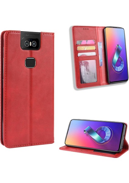 Asus Zenfone 6 Için Kılıf Pu Deri Manyetik Kapatma Cüzdan (Yurt Dışından)