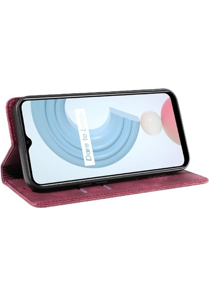 Realme C21/C21Y/C25Y Manyetik Pu Deri Folio Cüzdan Koruyucu Kılıf (Yurt Dışından) indirimleri
