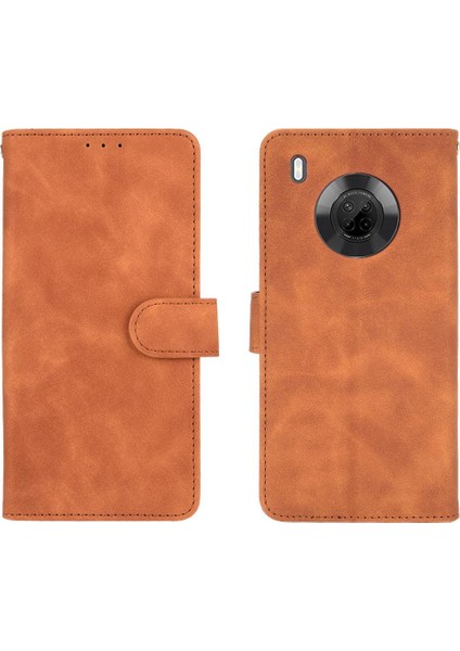 Kart ile Huawei Y9A Tam Koruma Deri Folio Flip Case Için Kılıf (Yurt Dışından)