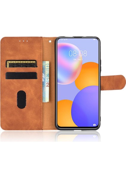 Kart ile Huawei Y9A Tam Koruma Deri Folio Flip Case Için Kılıf (Yurt Dışından)