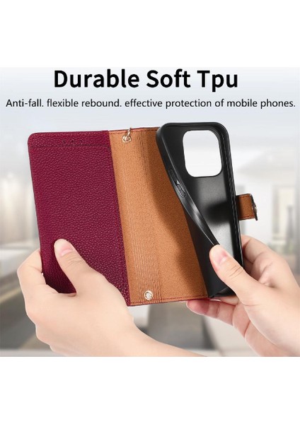 Iphone 14 Artı Aşk Kordon Cüzdan Fermuar Deri Kılıf (Yurt Dışından)